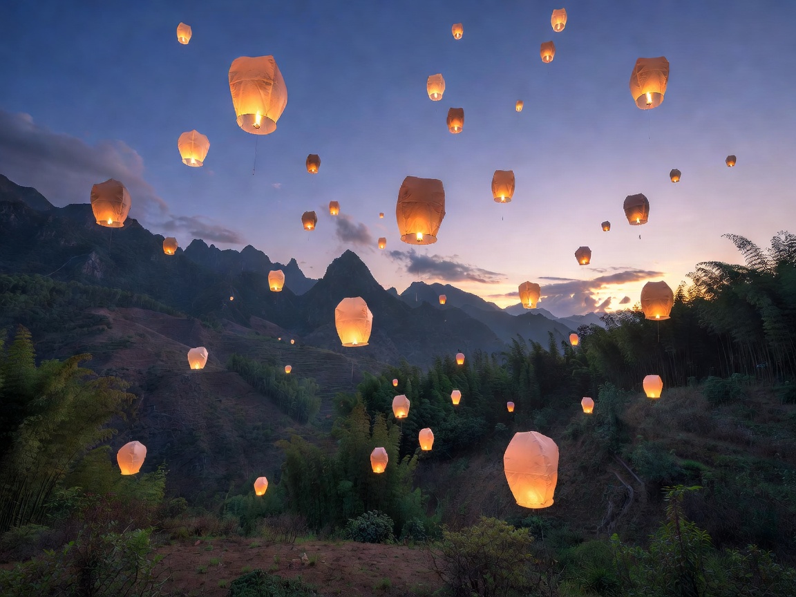 Artisans crafting eco-friendly biodegradable sky lanterns in Pingxi Taiwan